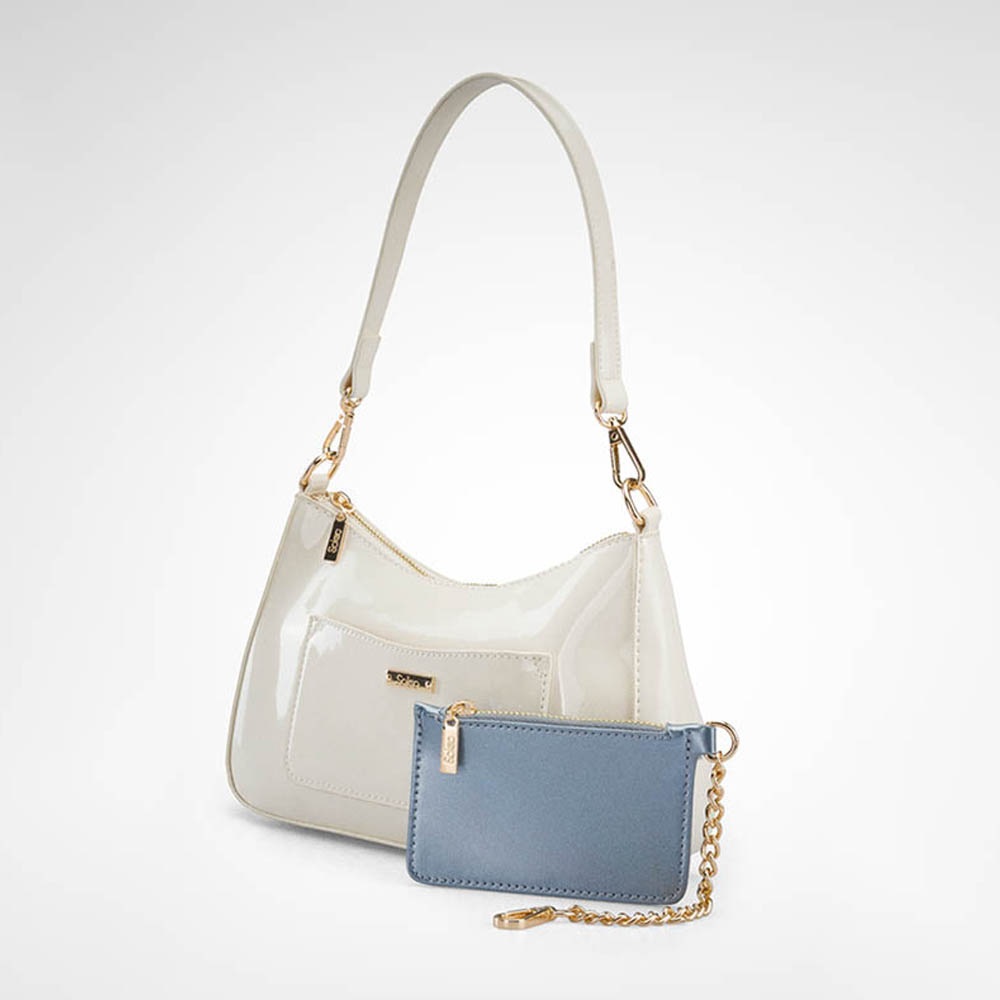 Cartera c/Monedero Acero/Hueso